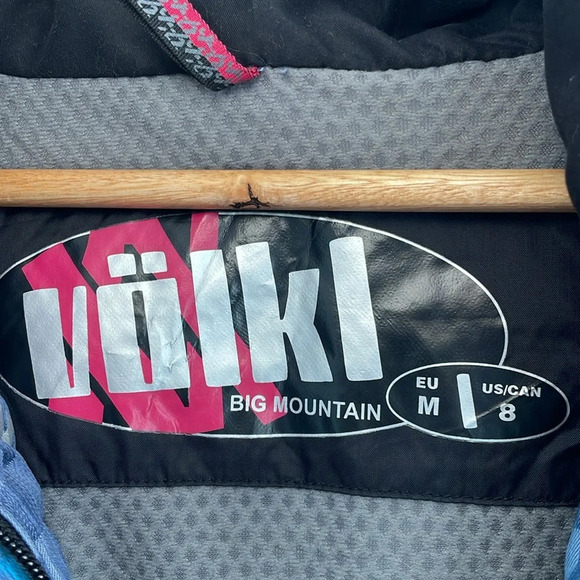 Volkl Big Mountain Womens medium size 8 Ski jacket blue check pattern sensortex - Picture 2 of 12